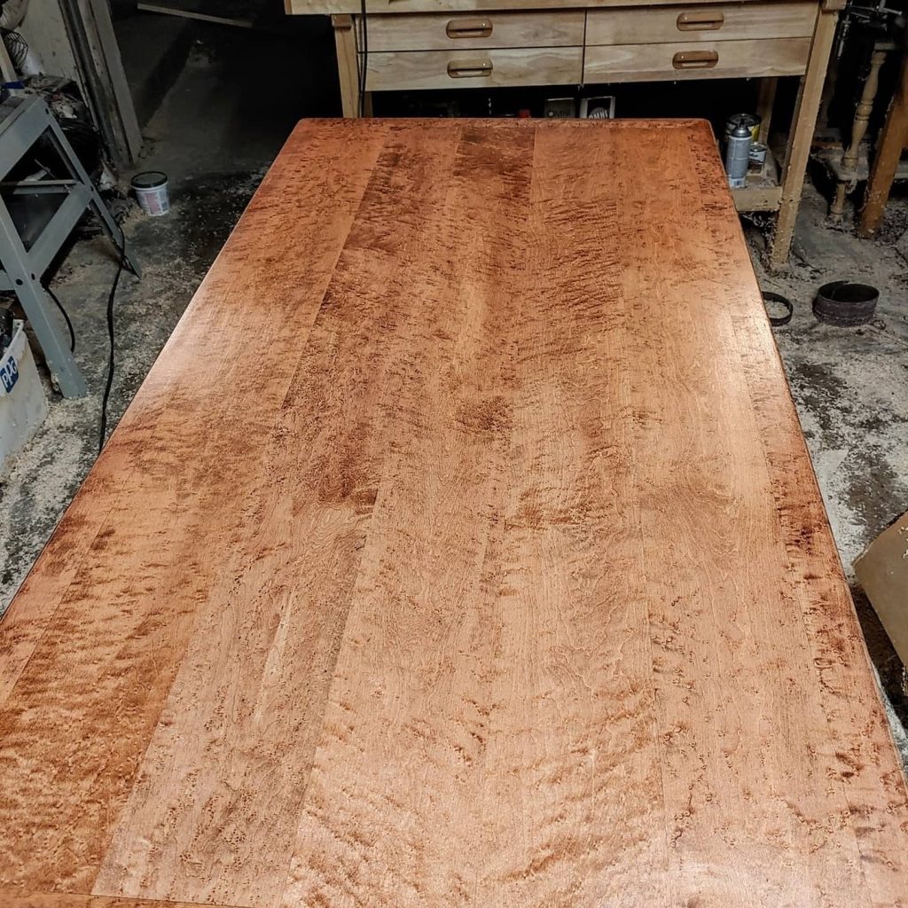Figured hardwood table top