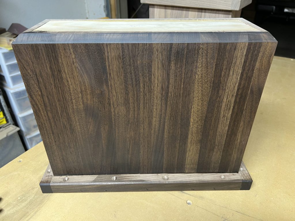 Walnut pedestal table base